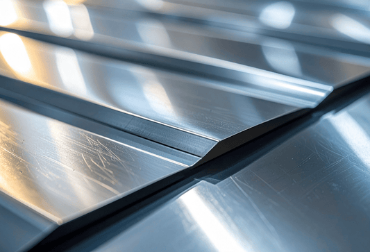 Sheets of metal which have been fabricated using automated machines. 